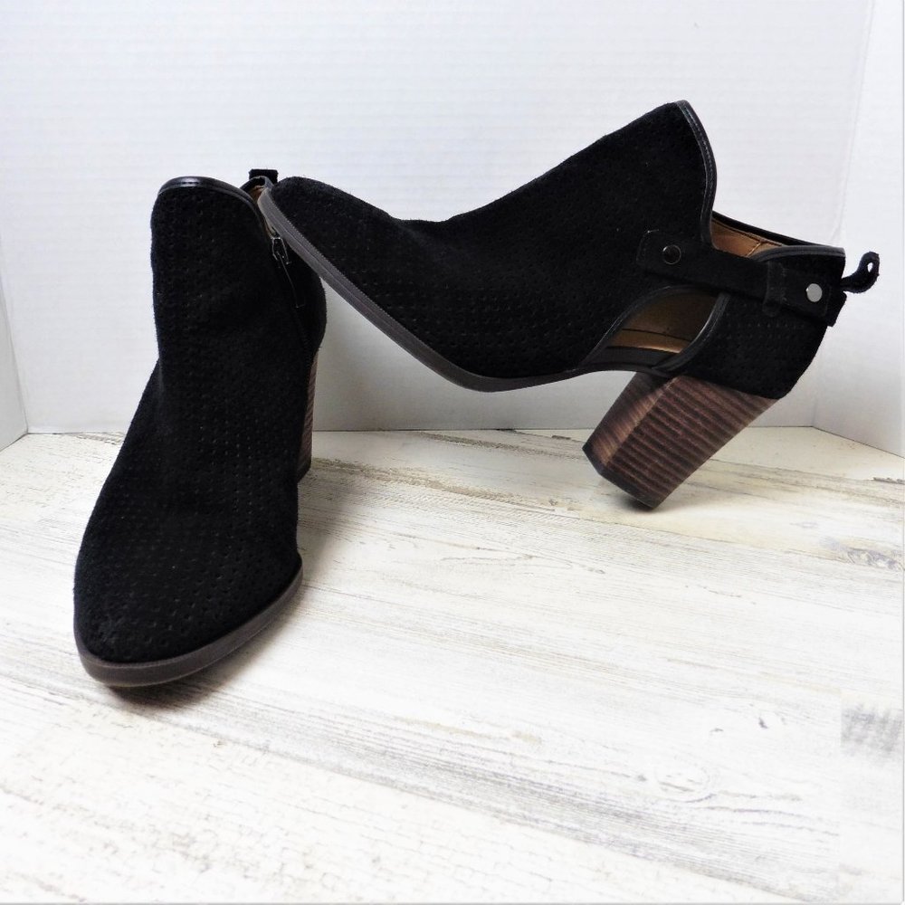 Franco Sarto Dakota size 10 black bootie heel real leather